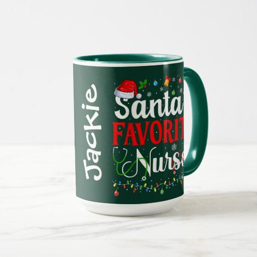 Santa’s Favorite Nurse Tasse (VorderseiteRechts)