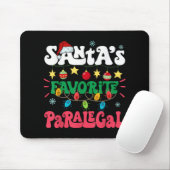 Santa S Favorite Paralegal Funny Santa Xmas Light Mousepad (Mit Mouse)