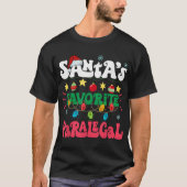 Santa S Favorite Paralegal Funny Santa Xmas Light T-Shirt (Vorderseite)