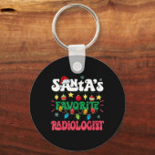 Santa S Favorite Radiologist Santa Hat Xmas Light  Schlüsselanhänger (Vorderseite)