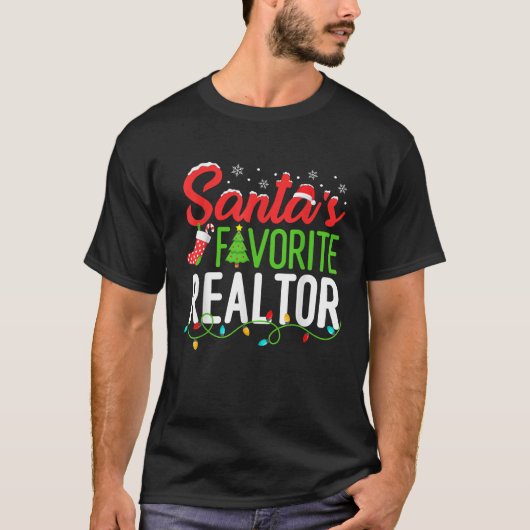 Santa s Favorite Realtor Christmas Real Estate Age T-Shirt (Vorderseite)