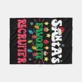 Santa S Favorite Recruiter Funny Santa Xmas Light Fleecedecke (Vorderseite (Horizontal))