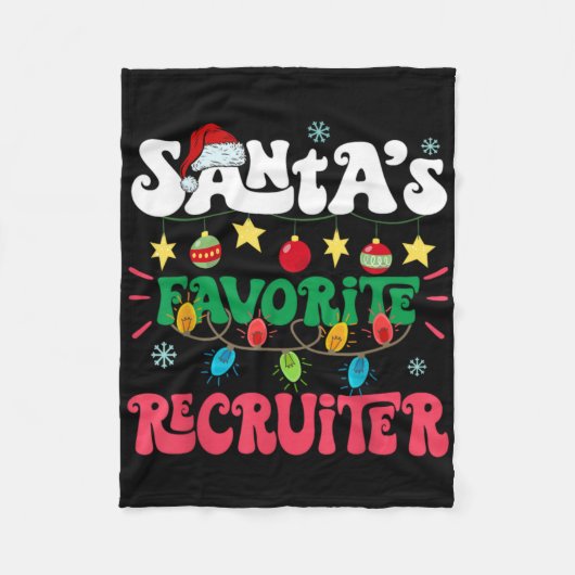 Santa S Favorite Recruiter Funny Santa Xmas Light Fleecedecke (Vorderseite)