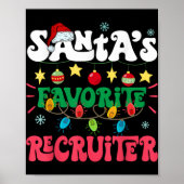 Santa S Favorite Recruiter Funny Santa Xmas Light Poster (Vorne)