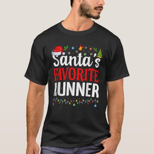 Santa s Favorite Runner Xmas Funny Runners Christm T-Shirt (Vorderseite)