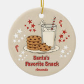 Santa’s Favorite Snack Funny Christmas Keramik Ornament (Vorne)