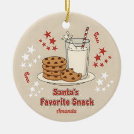 Santa’s Favorite Snack Funny Christmas Keramik Ornament