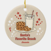 Santa’s Favorite Snack Funny Christmas Keramik Ornament (Hinten)