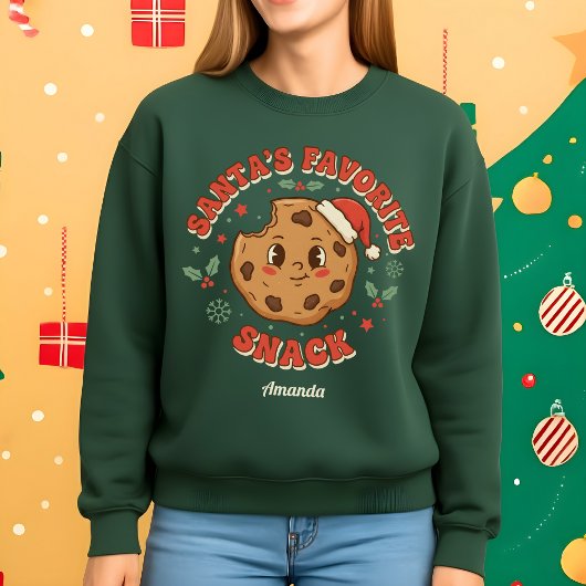 Santa’s Favorite Snack Funny Cookie Christmas Sweatshirt