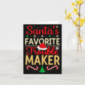 Santa’s Favorite Trouble Maker Funny Christmas Karte (Gelbe Blume)