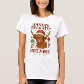 Santa’s Favourite Hot Mess Highland Cow Christmas, T-Shirt (Vorderseite)