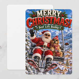 Santa’s fröhliche Abenteuer Bester Lift-Kumpel Feiertagskarte