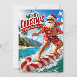 Santa’s fröhliche Abenteuer Die Wellen beherrsch Feiertagskarte