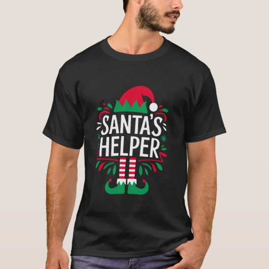Santa s Helper Elf Christmas Pajama Xmas Women Men T-Shirt (Vorderseite)