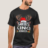 Santa s King Reindeer Christmas Pajama T-Shirt (Vorderseite)