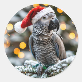Santa’s kleiner afrikanischer Grauhelfer  Runder Aufkleber
