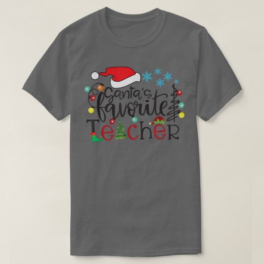 Santa s Lieblings-Lehrerin Funny Christmas Santa L T-Shirt (Design vorne)