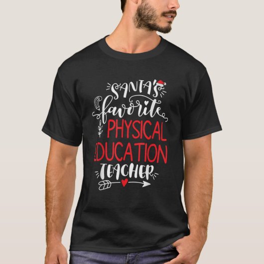 Santa s Lieblings Physical Bildung Lehrer Christ T-Shirt (Vorderseite)