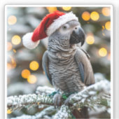 Santa’s Little African Grey Helper  Aufkleber (Vorderseite)