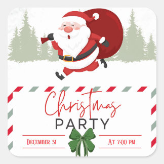Santa’s Little Cozy Mood Quadratischer Aufkleber