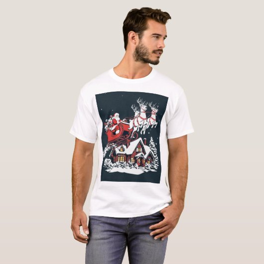 Santa’s Midnight Ride – Gifts Beneath the Stars T-Shirt (Vorne ganz)