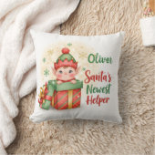 Santa’s Newest Helper Christmas Cute Elf Gift Box Kissen (Decke)