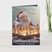 Santa’s Next Move – Funny Chess Christmas Greeting Karte (Vorderseite)