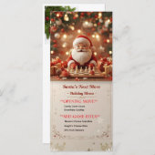 Santa’s Next Move – Funny Chess Christmas Menu Car Menükarte (Vorne/Hinten)