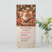 Santa’s Next Move – Funny Chess Christmas Menu Car Menükarte (Stehend Vorderseite)