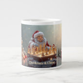 Santa’s Next Move – Funny Chess Christmas Mug for  Jumbo-Tasse (Vorderseite)