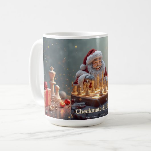 Santa’s Next Move – Funny Chess Christmas Mug for  Kaffeetasse (Vorderseite Links)