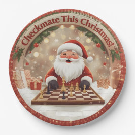 Santa’s Next Move – Funny Chess Christmas Paper Pl Pappteller