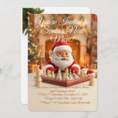 Santa’s Next Move – Funny Christmas Chess Party In Einladung (Vorne/Hinten)