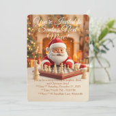 Santa’s Next Move – Funny Christmas Chess Party In Einladung (Stehend Vorderseite)
