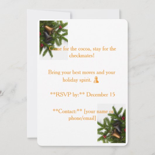 Santa’s Next Move – Funny Christmas Chess Party In Einladung (Rückseite)