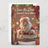 Santa’s Next Move – Funny Christmas Chess Save the Save The Date (Vorne/Hinten)
