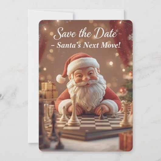 Santa’s Next Move – Funny Christmas Chess Save the Save The Date (Vorderseite)