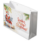 Santa’s Online Computer Lovers Merry Christmas! Große Geschenktüte (Vorderseite Schrägansicht)