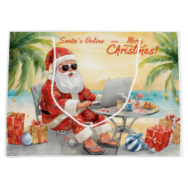 Santa’s Online Computer Lovers Merry Christmas! Große Geschenktüte