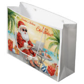 Santa’s Online Computer Lovers Merry Christmas! Große Geschenktüte (Vorderseite Schrägansicht)