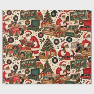 Santa’s Schallplattenladen Geschenkpapier