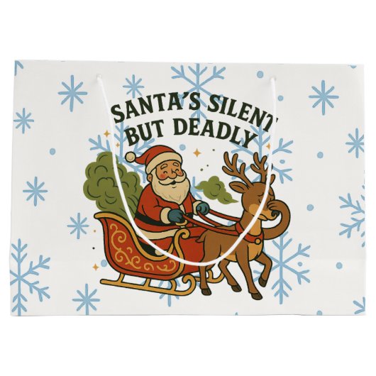 Santa’s Silent But Deadly Sleigh Ride Große Geschenktüte (Rückseite)