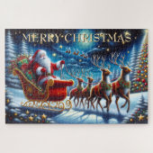 Santa’s Sleigh and Reindeer on Christmas Night Puzzle (Horizontal)