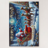 Santa’s Sleigh and Reindeer on Christmas Night Puzzle (Vertikal)