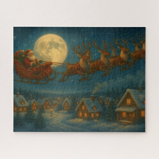 Santa’s Sleigh Flight – Moonlit Christmas Eve Jig Puzzle (Horizontal)