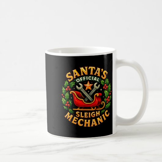 Santa’s Sleigh Mechanic Funny Christmas Design Kaffeetasse (Rechts)