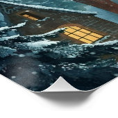 Santa’s Sleigh over the town Poster (Ecke)