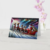 Santa’s Sleigh with Six Reindeer Under Aurora Sky (Orchidee)