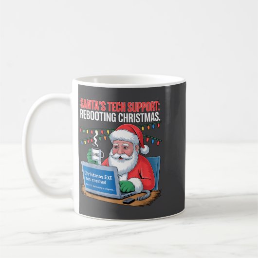 Santa s Support Tech Rebooting Magic Kaffeetasse (Links)