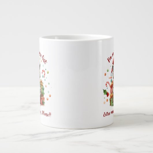 Santa’s Sweet Raccoon Treat Jumbo-Tasse (Vorderseite)